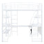 Loft Bed With 4 Layers Of Shelves And L-Shaped Desk, Stylish Metal Frame Bed With A Set Of Sockets, USB Ports And And Wireless Charging