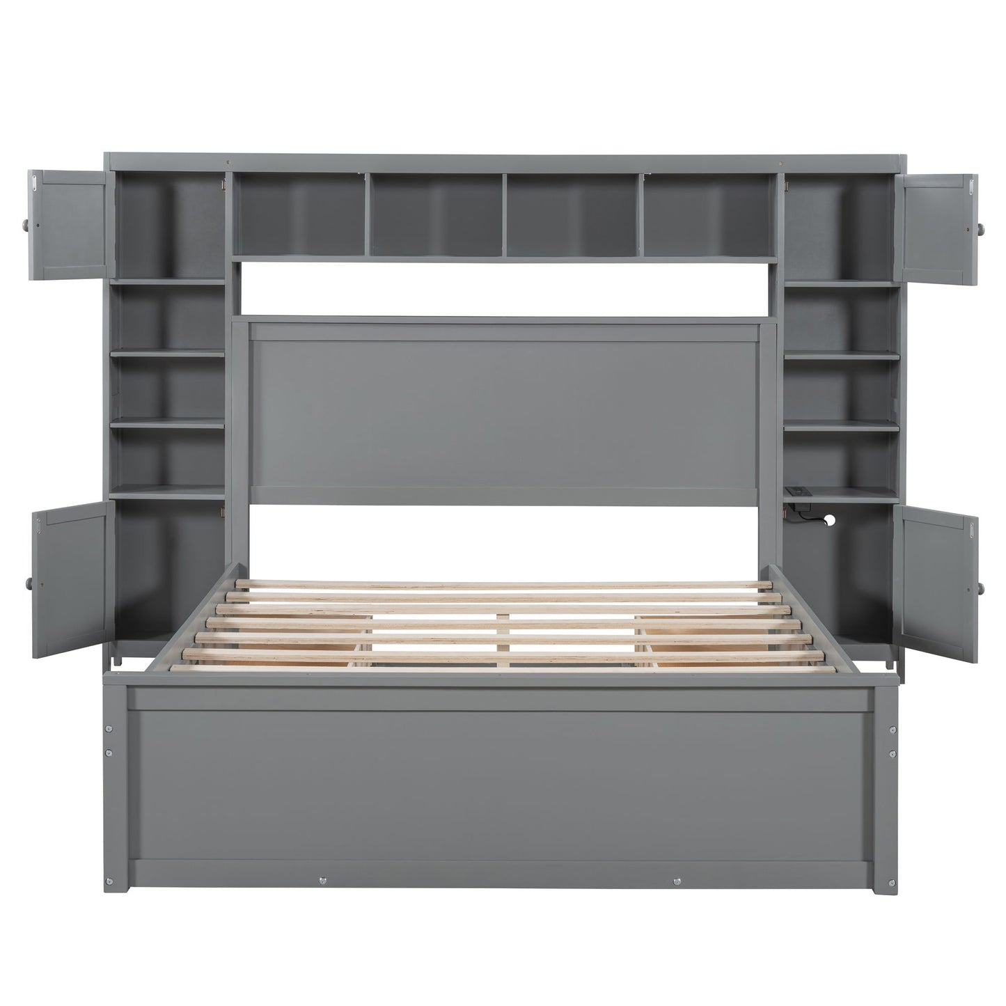Bed With All In One Cabinet, Shelf And Sockets