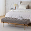 Thorian - Luxury Upholstered Ottoman Bench With Channel Tufting And Metal Base - Gold / Gray