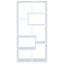 8 Shelf Geometric Bookcase