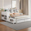 Platform Bed With Multi Functional Storage Space, Nightstand, 2 Drawers, USB Ports And Desk