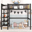 Loft Bed With 4 Tier Shelves And Storage