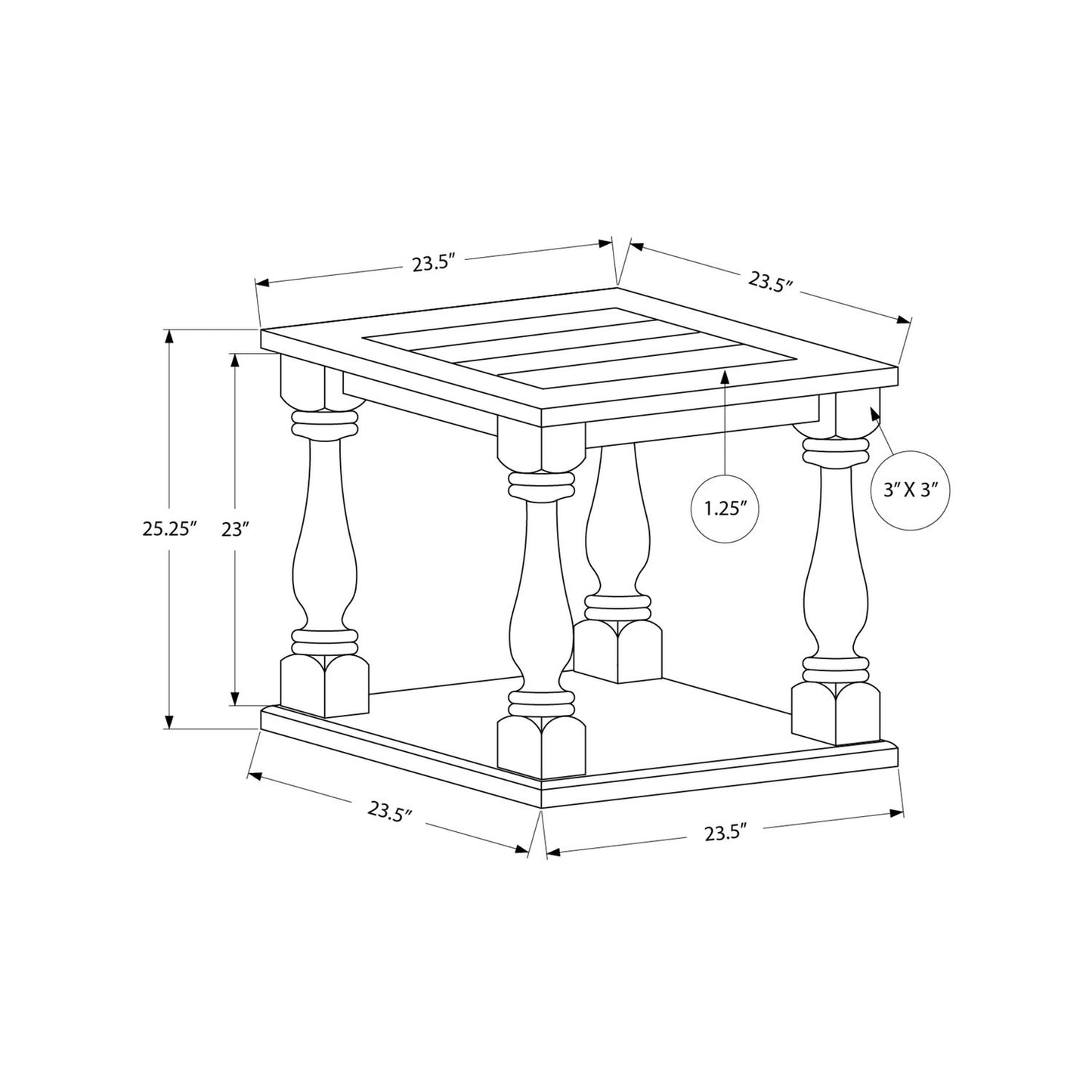 Accent Table, 2 Tier, Square, Traditional - Espresso