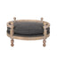 Round Pet Sofa, Wide Upholstered Pet Bed - Charcoal