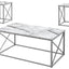 Table Set, Coffee, End, Side, Accent, Living Room, Marble Look Laminate, Contemporary & Modern (Set of 3)