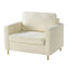 Accent Chair Upholstered Single Sofa With Square Arms, Sewn Pillow Back For Living Room