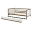 Full Size Daybed With Trundle And Nailhead Decoration - Wood