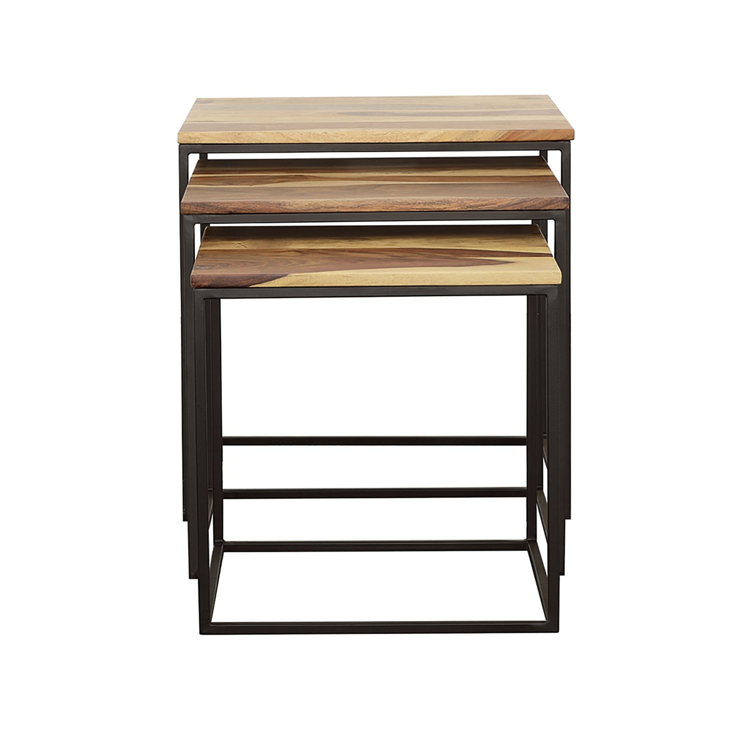 3 Piece Nesting Design Table Set - Brown