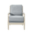 Arm Chair With Open Back Spindle Design, Padded Armrests