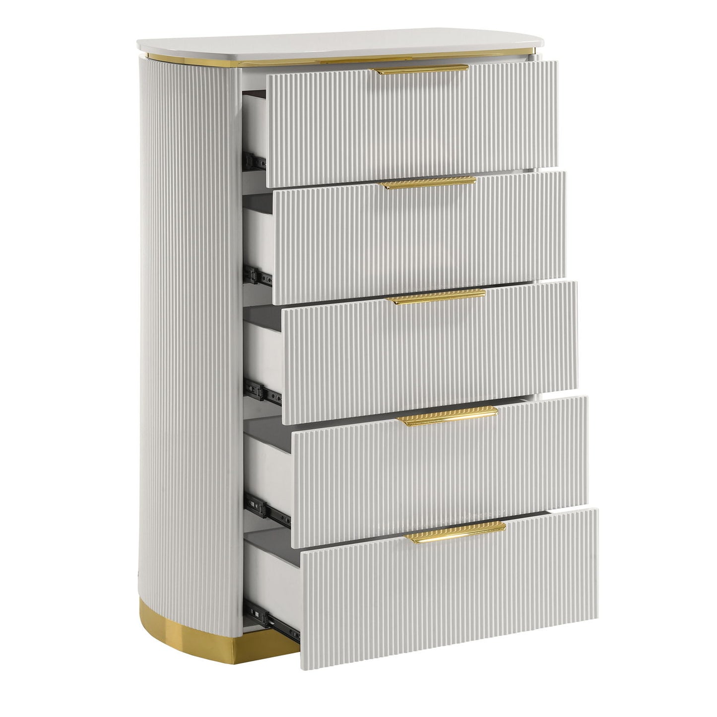 Giovanni - 5 Drawer Chest - White