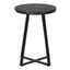 Accent Table, Side, Round Marble Look Contemporary & Modern - Black