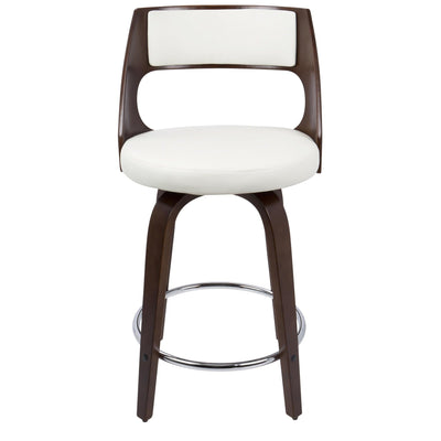 Cecina - Mid-Century Modern Fixed Height Counter Stool With Swivel And Round Footrest (Set of 2)