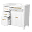 Bathroom Vanity With Sink, 1 Tip Out Drawer, 3 Side Drawers, Adjustable Shelf