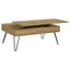 2 Piece Lift Top Coffee And End Table Set With Hairpin Legs - Golden Oak
