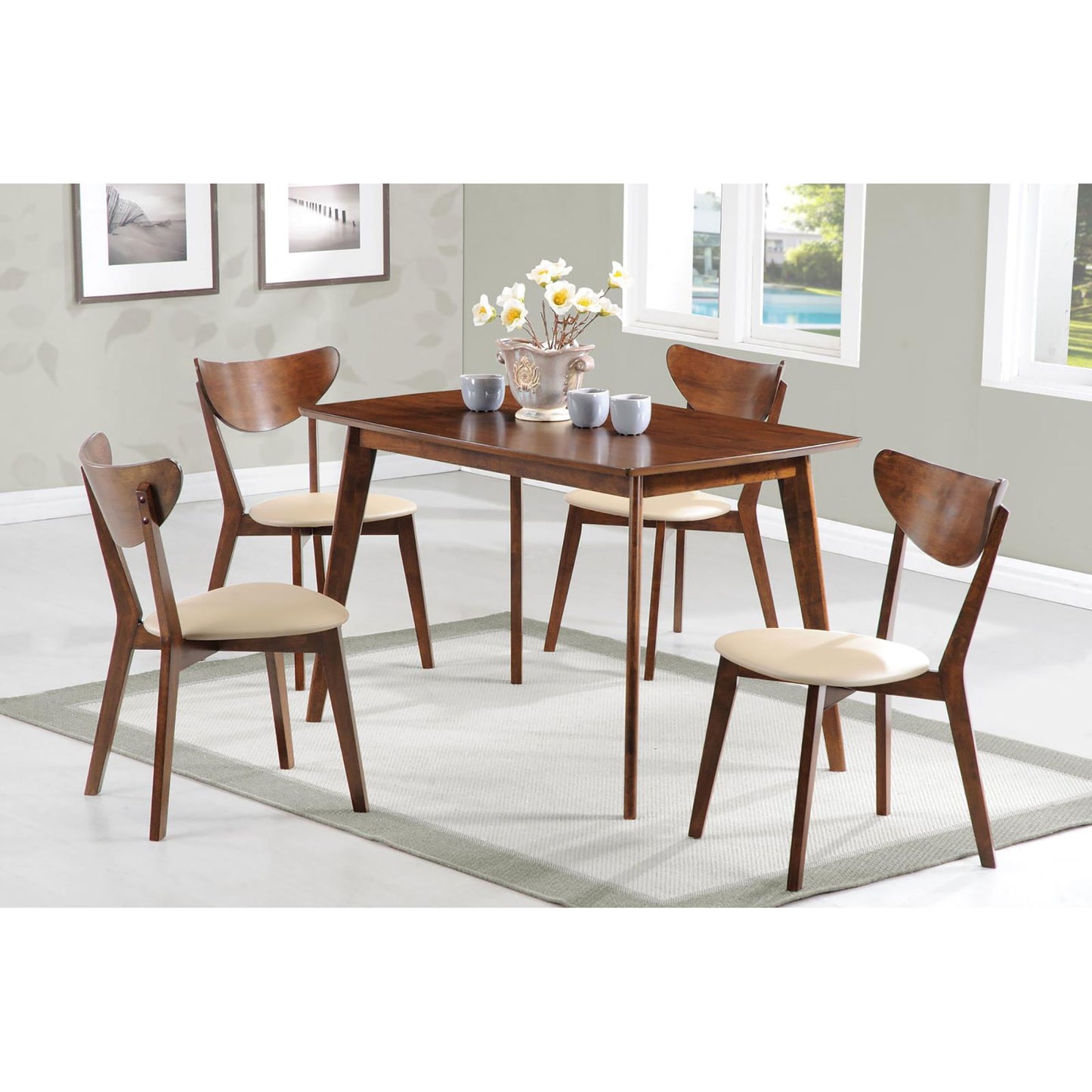 Mid-Century Modern Upholstered Dining Chair (Set of 2)
