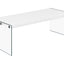 Coffee Table Rectangular For Living Room Clear Tempered Glass