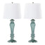 Windsor - Contemporary Table Lamp (Set of 2) - Clear Turquoise / Off White