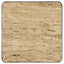 Travertine Accent Table Geometric Design - Brown