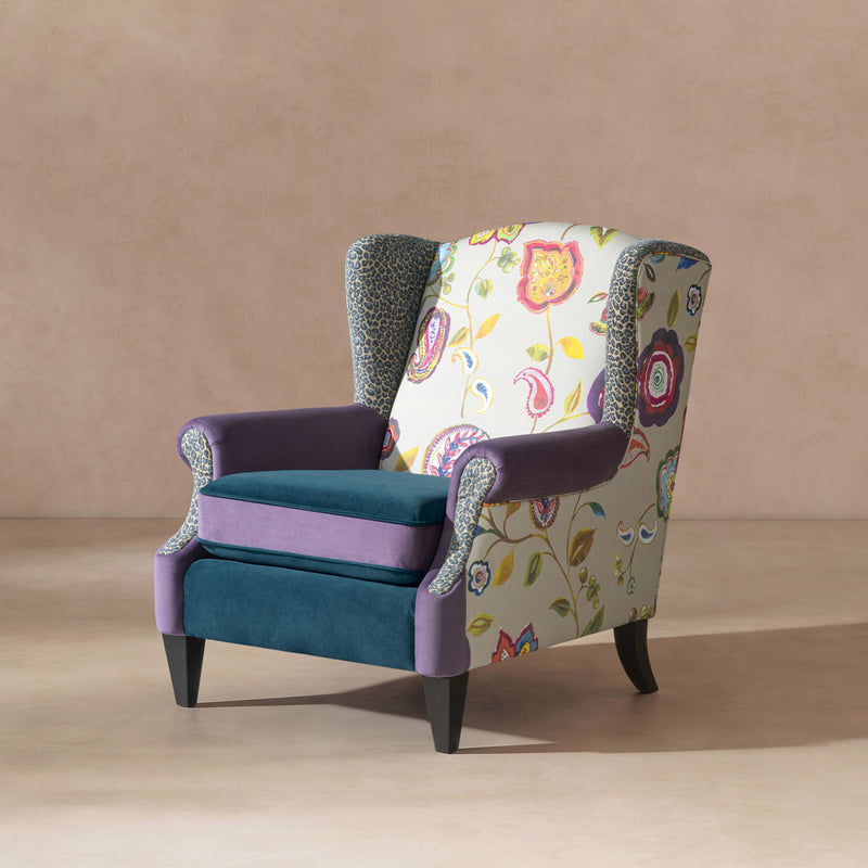 Anya - Sillón con reposabrazos decorativo tipo butaca de estilo bohemio chic