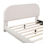 Upholstered Platform Bed With Thick Solid Frame And Stylish Curve-Shaped Design
