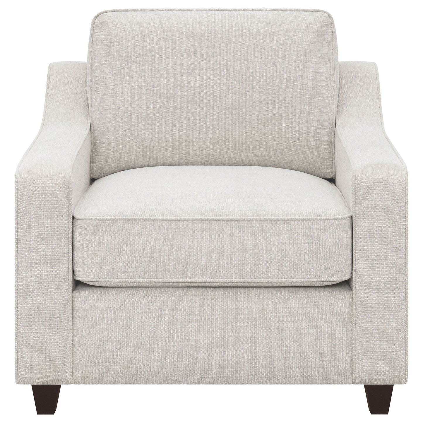 Mahaffey - Upholstered Sloped Track Arm Chair - Beige