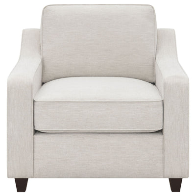 Mahaffey - Upholstered Sloped Track Arm Chair - Beige