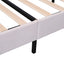 Upholstered Platform Bed With Flower Pattern Headboard
