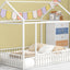 Metal Bed House Bed Frame With Fence