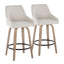 Hannah - Transitional Fixed Height Counter Stool With Swivel With Round Footrest (Set of 2)