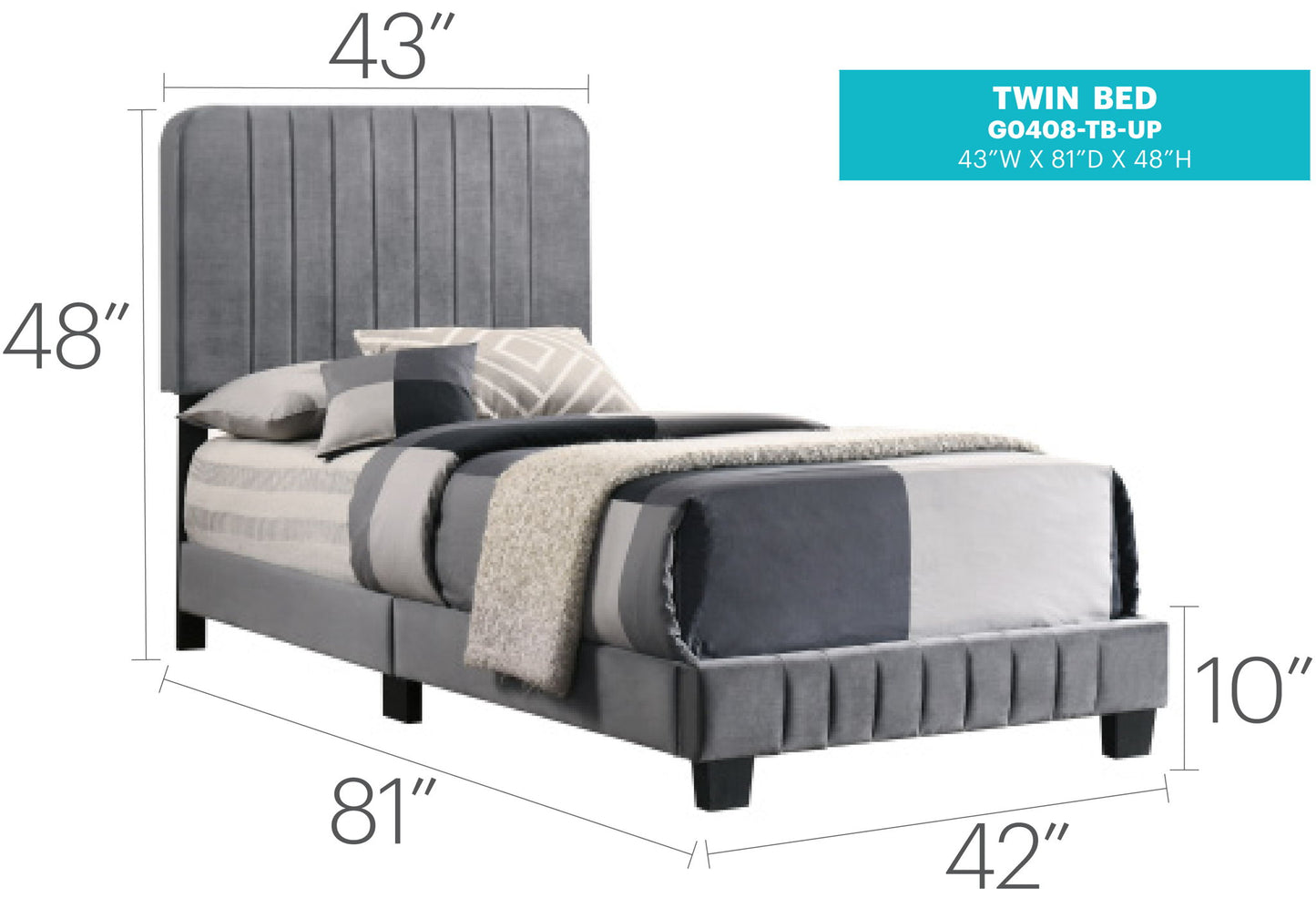 Channel Tufted Bed