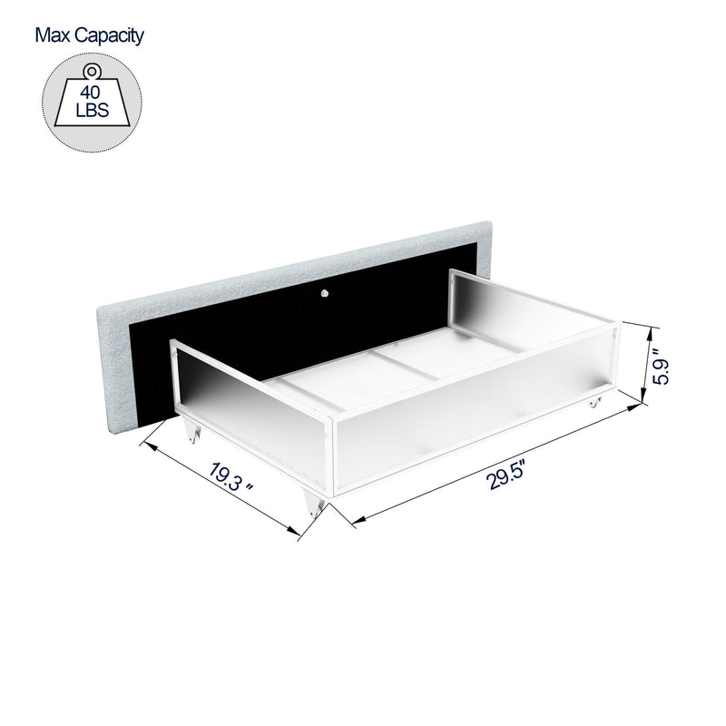 Liv - Cama plataforma tapizada con cajones patentada
