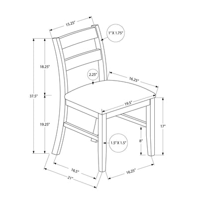 Dining Chair, Upholstered, Side, Dining Room, Transitional (Set of 2) - Brown