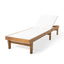 Outdoor Chaise Lounge With Acacia Wood Frame - White / Teak