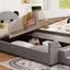 Upholstered Daybed With Bear Shaped Headboard, Hydraulic System And Breathable Fence