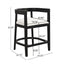 Modern Rubberwood Counter Stool Set With Upholstered Seats