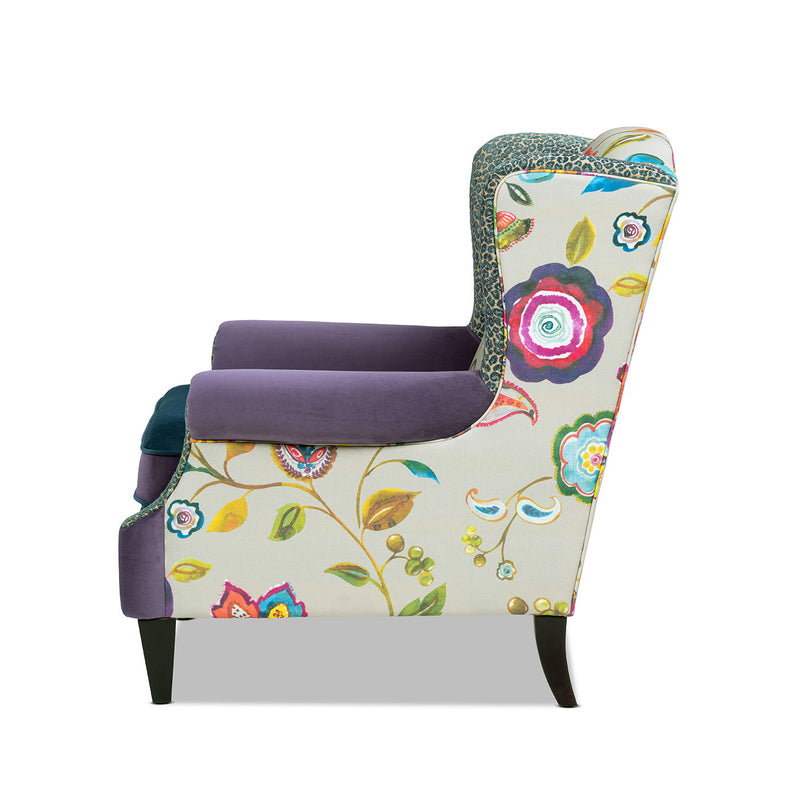 Anya - Sillón con reposabrazos decorativo tipo butaca de estilo bohemio chic