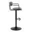 Demi - Contemporary Adjustable Height Barstool With Swivel With Rounded T Footrest (Set of 2)