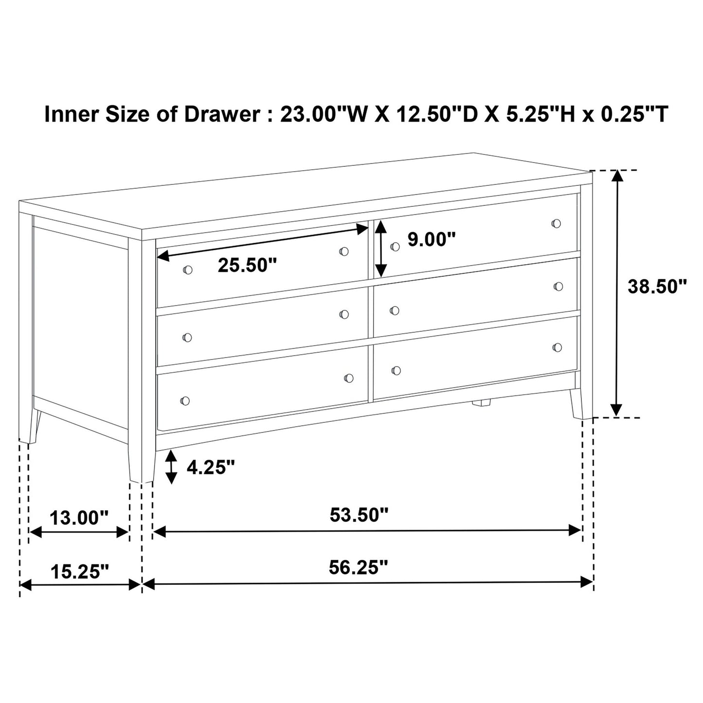 Clement - 6 Drawer Dresser Cabinet - Espresso