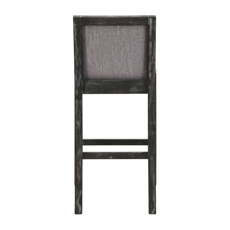 Bar Stools (Set of 2), Rubber Wood Frame, Retro Bar Chairs Suitable For Kitchen Island - Black / Gray