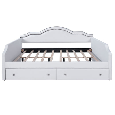Upholstered Daybed With LED Lights And 2 Drawersme