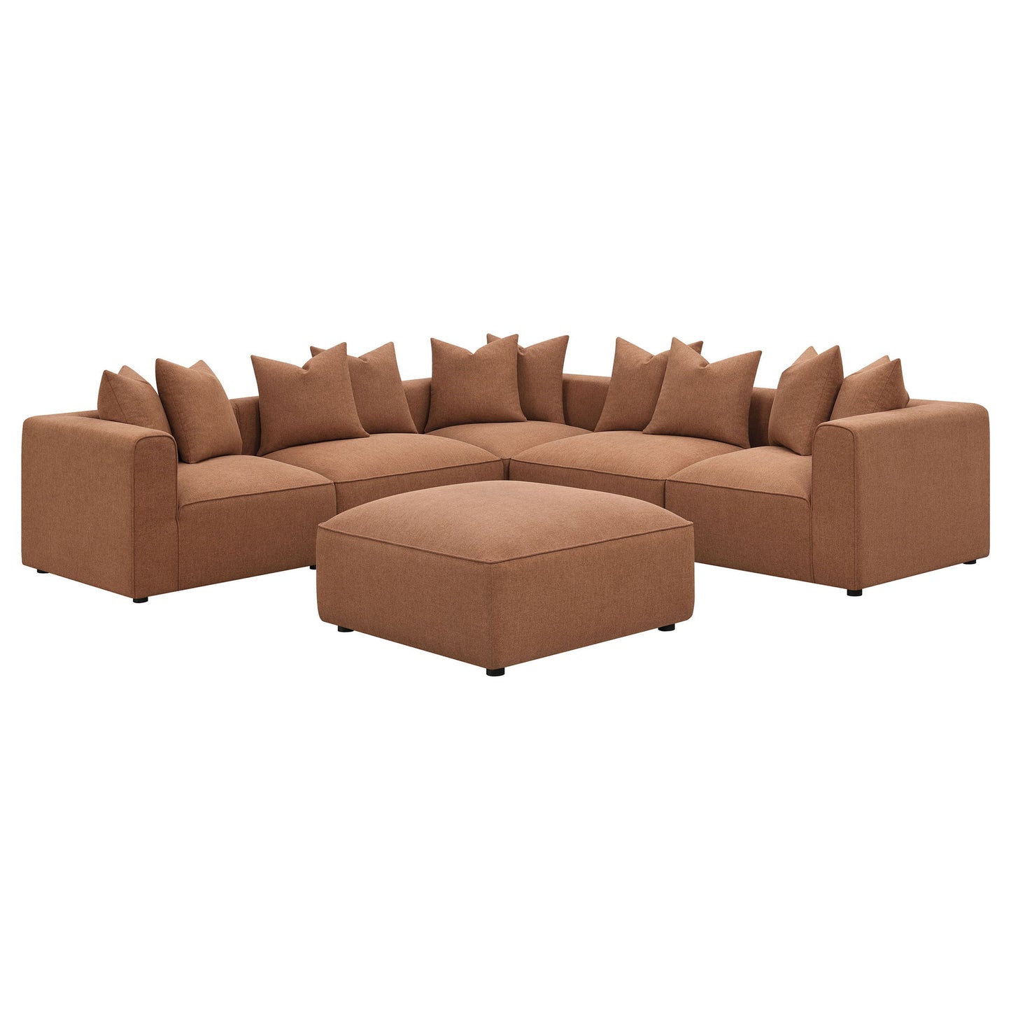 Colleen - Armless Chair With Pillows - Terracotta