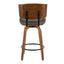 Lombardi - Mid-Century Modern Fixed Height Counter Stool With Swivel With Round Footrest (Set of 2)