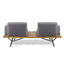 Outdoor Sofa With Cushions And Iron Legs - Dark Gray