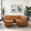 Selen - Corner Sectional Sofa With Ottoman - Cognac