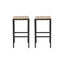 Outdoor Bar Stool With Slat Design And Metal Frame (Set of 2)