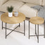 Coffee And End Table Set Waterproof Cover, Distressed Cylindrical Design, Legs Classic Rustic Charm (Set of 2)