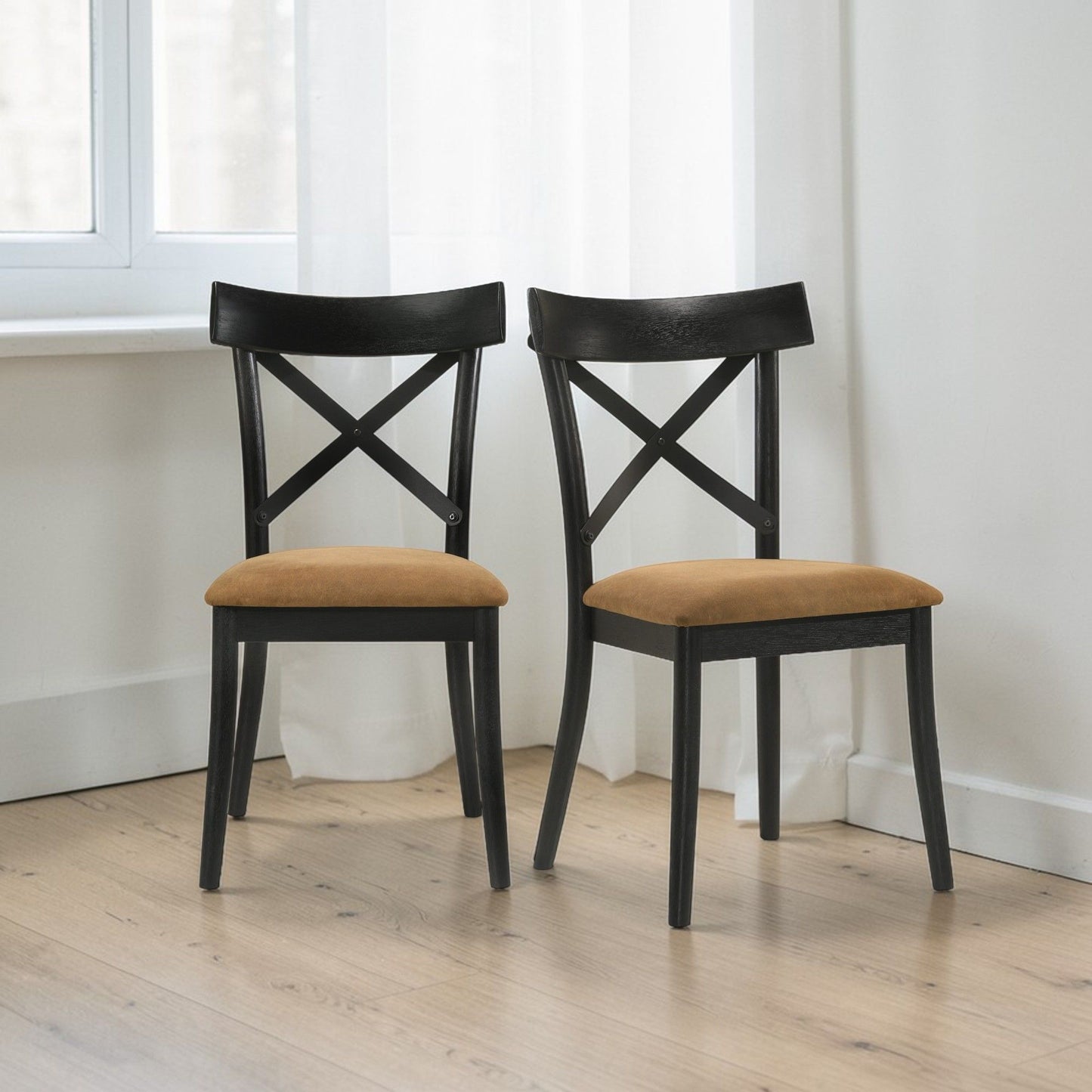 Hillary - Side Chair (Set of 2) - Black / Brown