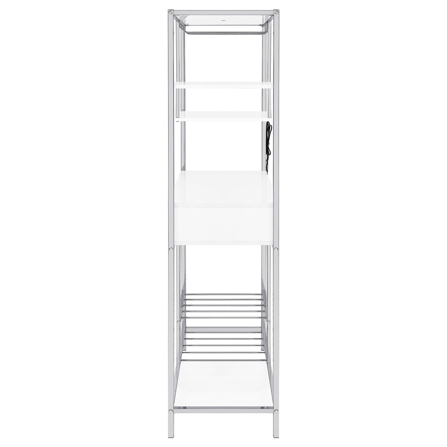 Draper - 5 Shelf LED Wine Cabinet With Pull Out Drawer - Gloss White