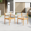 Creative Braided Acacia Wood Outdoor Dining Table And Chairs With Armrests (Set of 2) - Teak / White