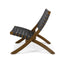 Solidago - Outdoor And Strapping Belt Folding Chairs, (Set of 2) - Black / Brown
